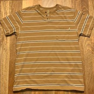 Gold and Blue Striped Henley